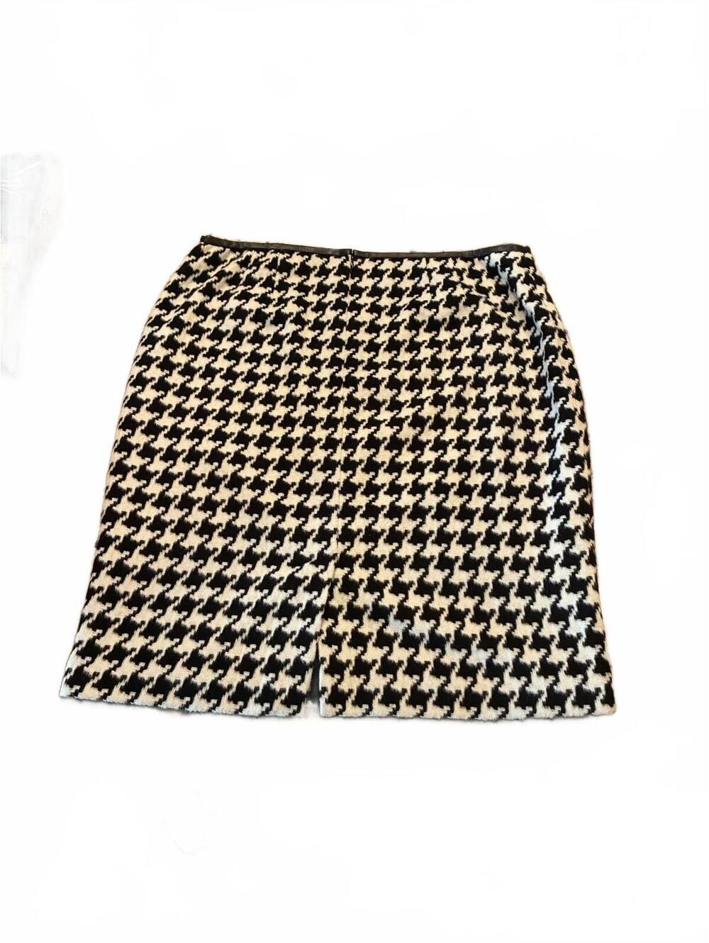 Talbots Black and White Houndstooth Pencil Skirt Size 16